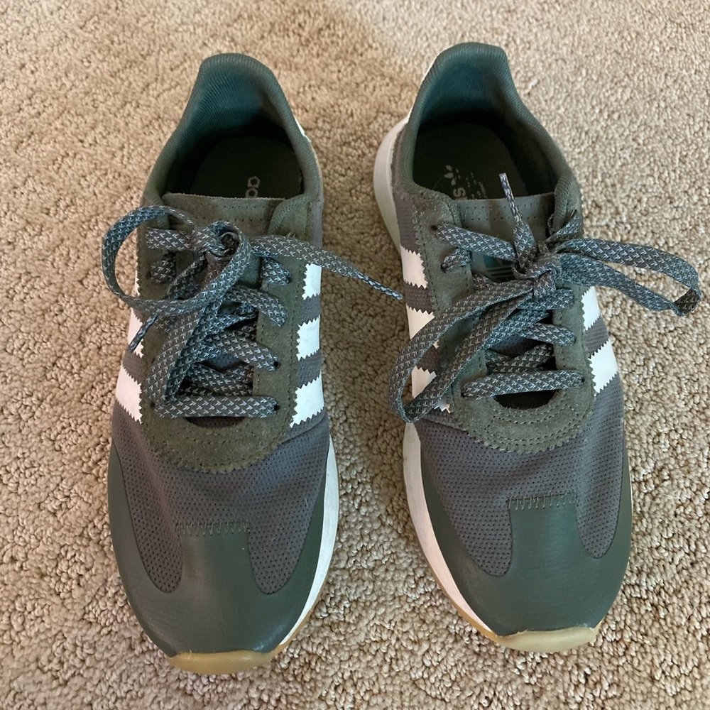 Green Adidas sneakers